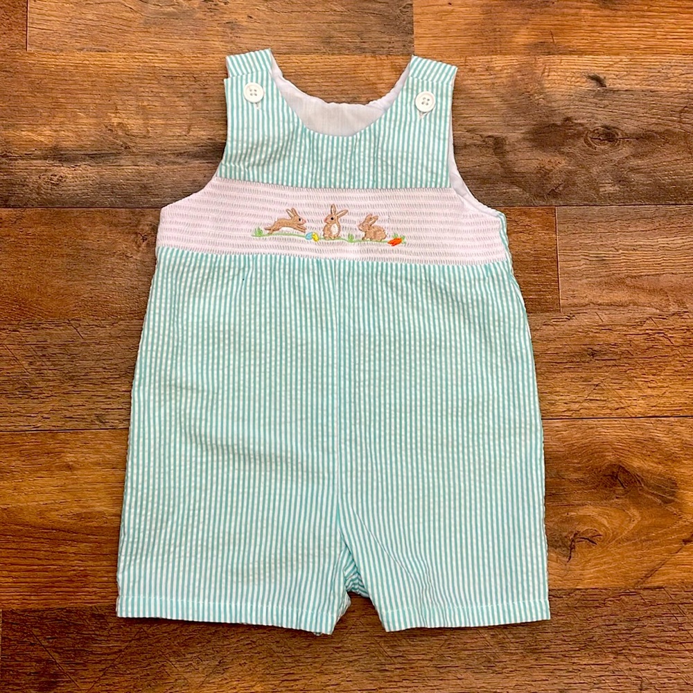 Rabbit Seersucker Outfit Size 12mos